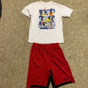 Boys Shorts shirt set skateboards Under Armour sz 10/12
